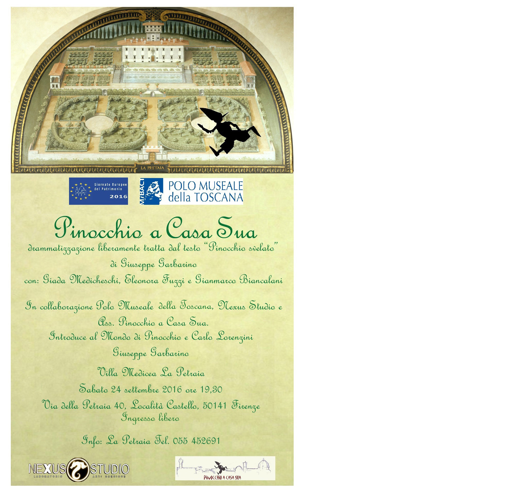 Firenze – Villa medicea della Petraia. #GEP2016 Apertura straordinaria con “Pinocchio a Casa Sua”