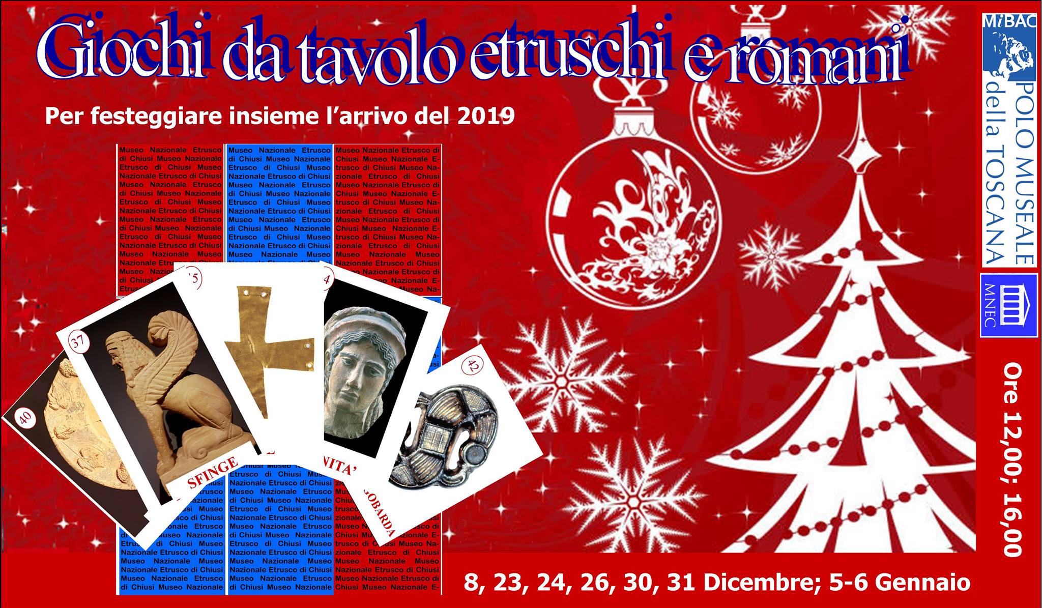 Chiusi (SI) – Museo nazionale Etrusco. Giochi da tavolo etruschi e romani per festeggiare l%u2019arrivo del 2019