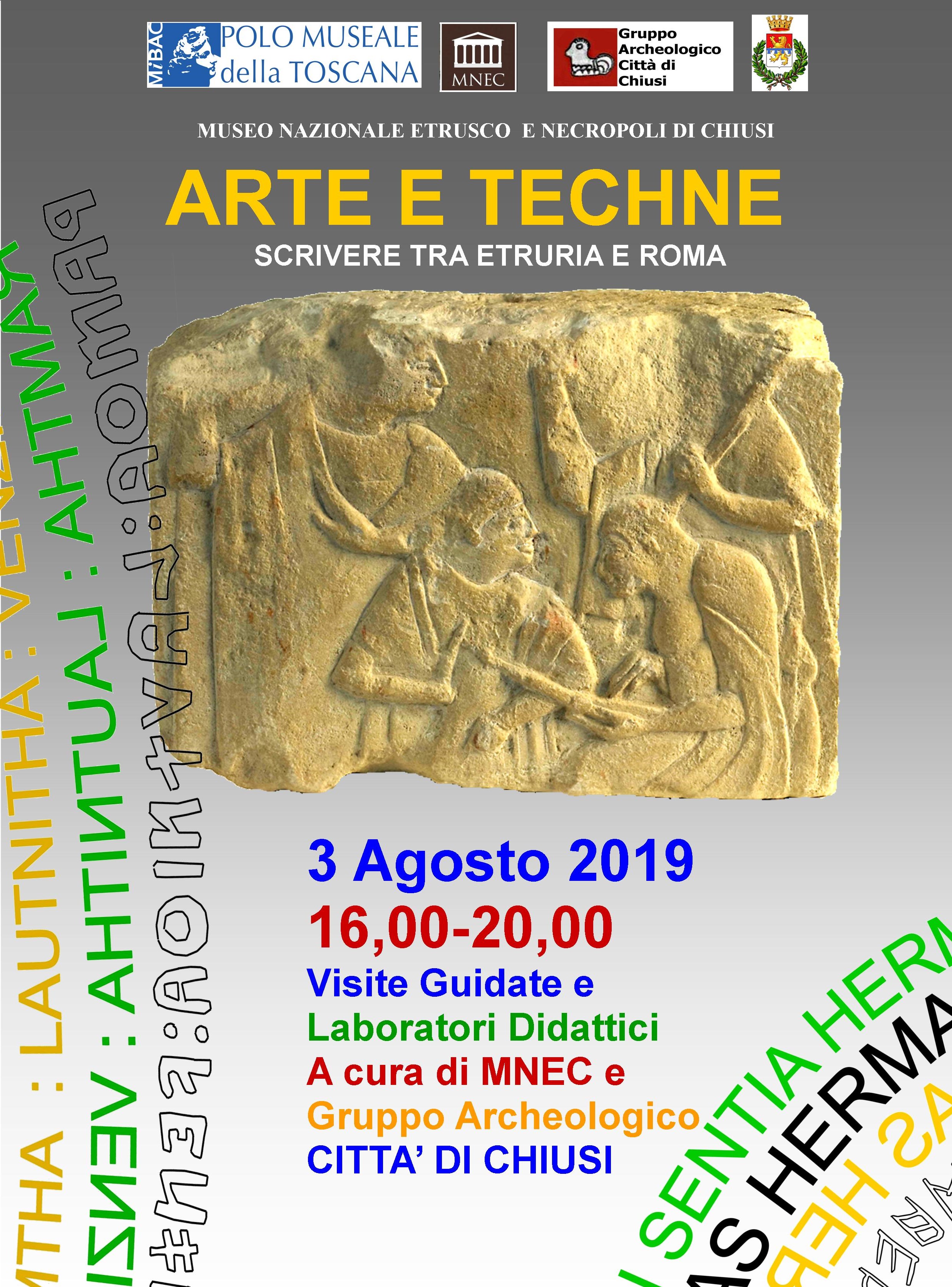 Chiusi (SI) – Museo Nazionale Etrusco. Visite guidate e laboratorio “Arte e Techne”. Scrivere tra Etruria e Roma