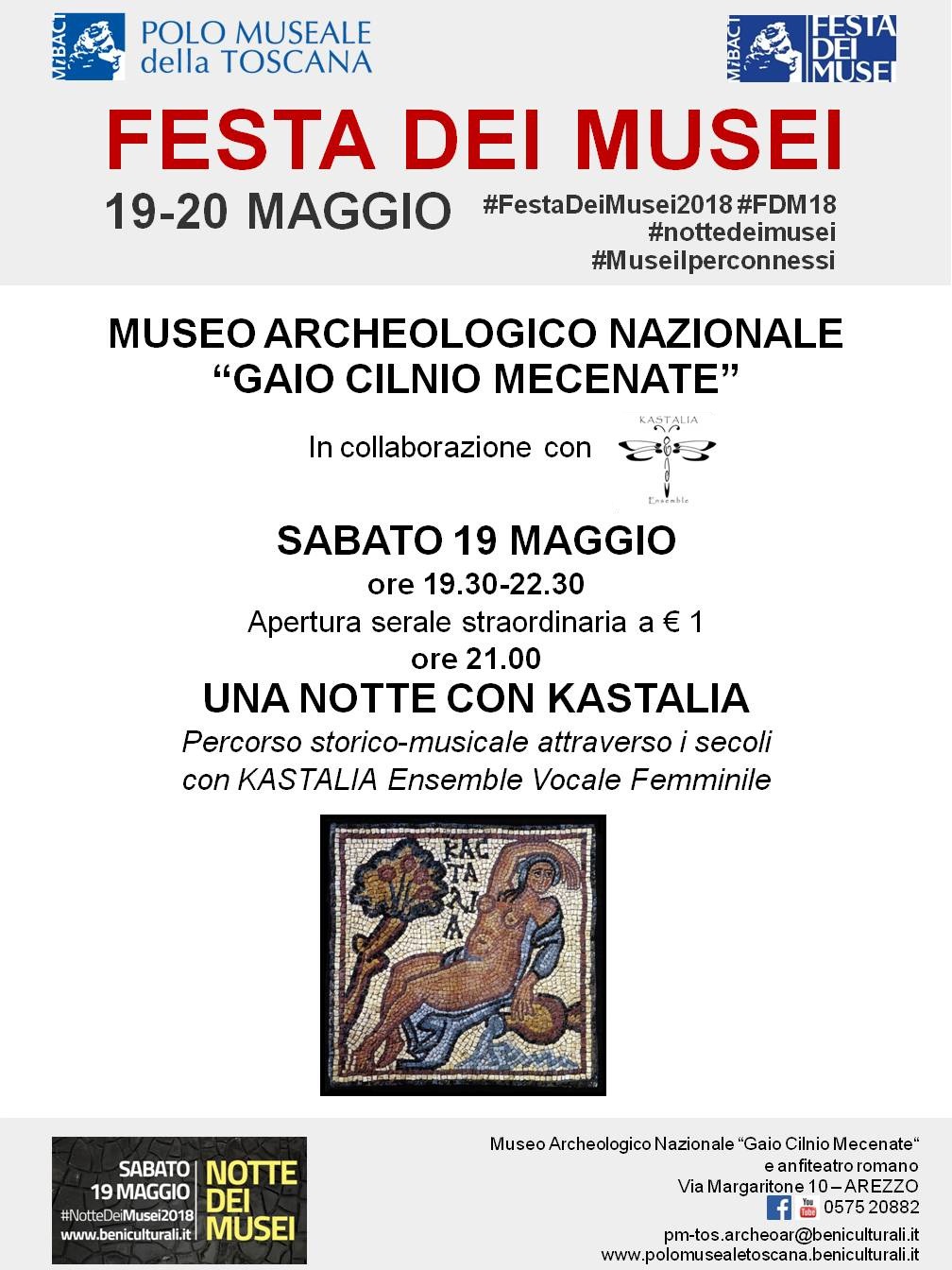Arezzo – Museo Archeologico Nazionale “Gaio Cilnio Mecenate” #FestadeiMusei2018 e #NottedeiMusei2018 “Una notte con Kastalia” e “I racconti della Chimera”