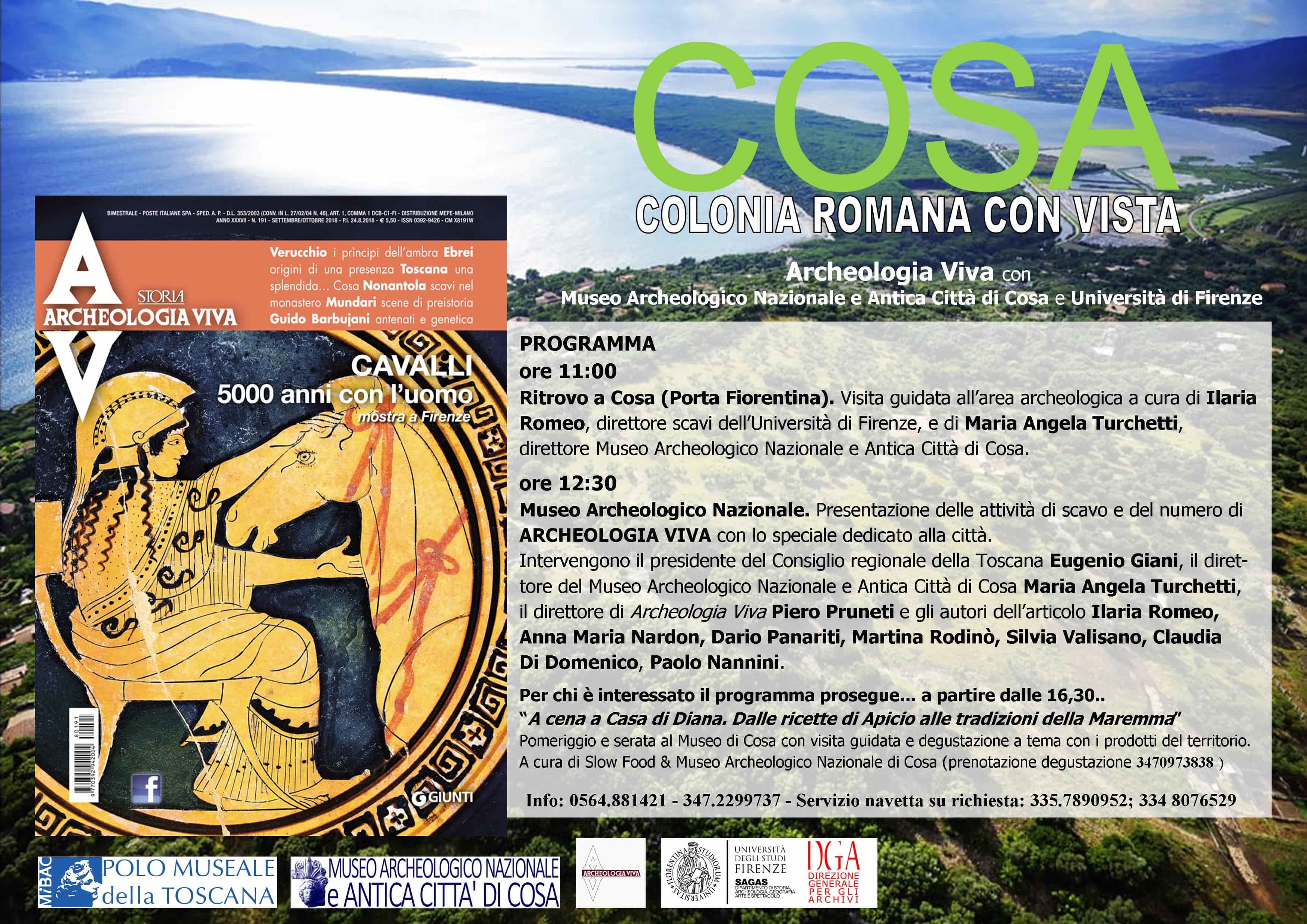 Orbetello (GR) – Museo Archeologico Nazionale e Antica Città di Cosa. “Un%u2019intera giornata a Cosa” visite guidate, presentazioni e degustazioni