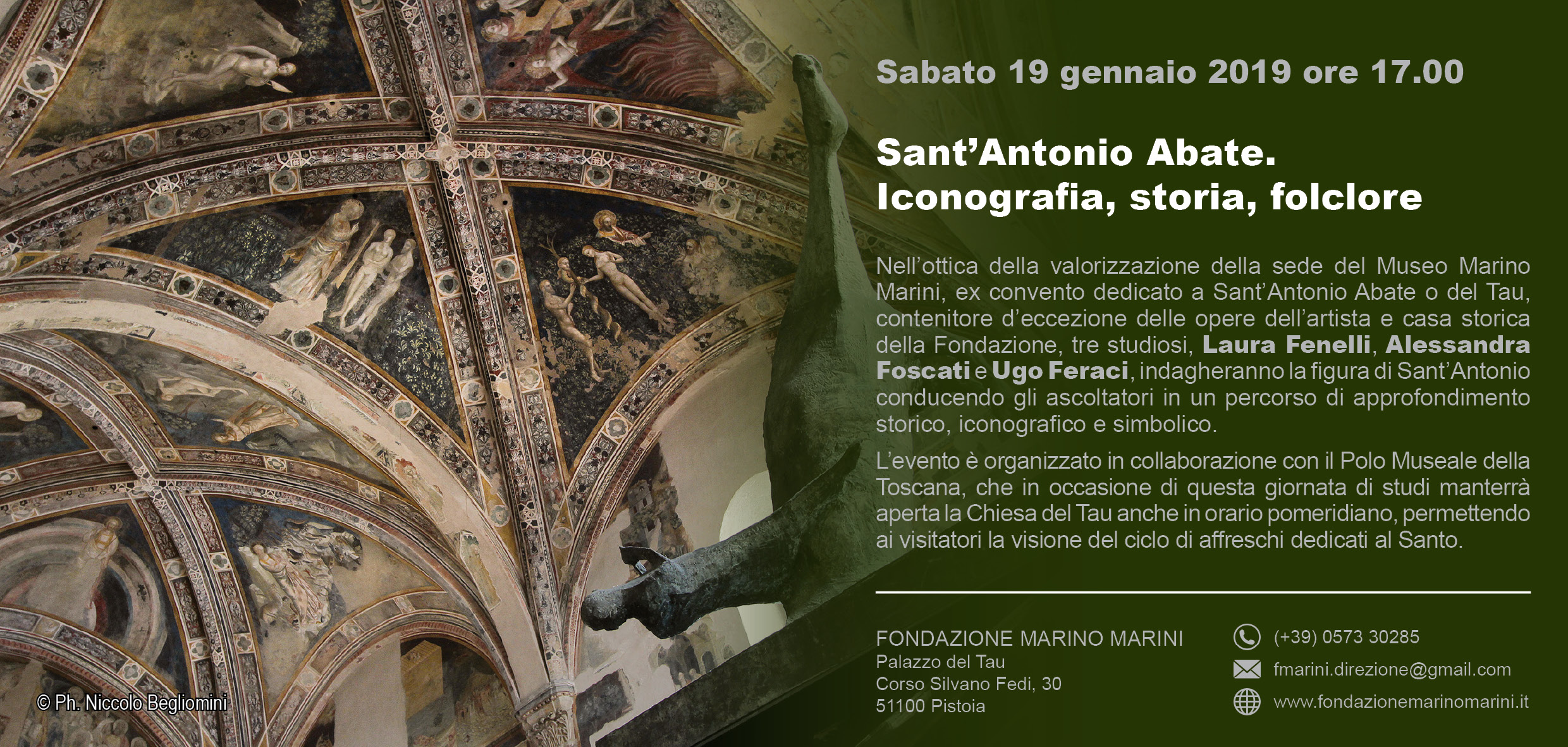 Pistoia – Ex Chiesa del Tau. Apertura pomeridiana straordinaria in occasione dell’incontro “Sant%u2019Antonio Abate. Iconografia, storia, folclore”