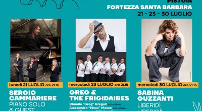 SPAZI APERTI 2025 – Sergio Cammariere, Greg & The Frigidaires e Sabina Guzzanti in scena alla Fortezza di Santa Barbara