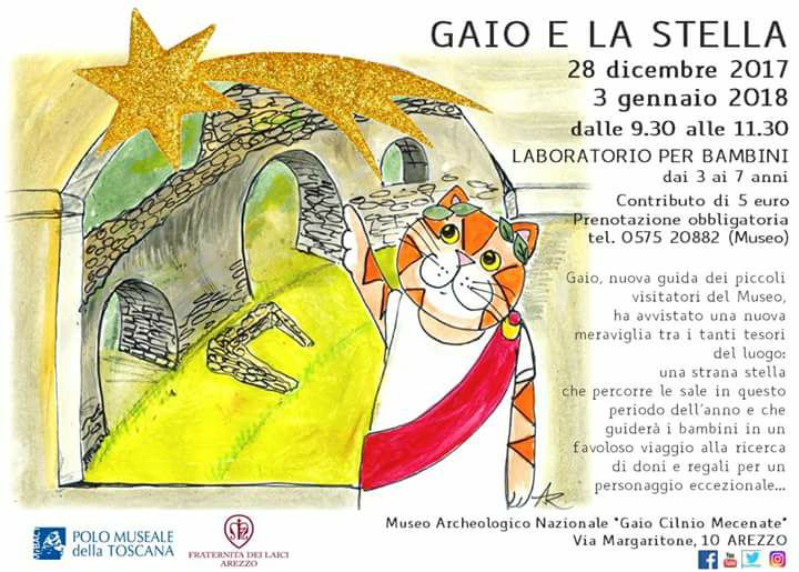 Arezzo – Museo Archeologico Nazionale “Gaio Cilnio Mecenate”. “Gaio e la stella” laboratorio per bambini e chiusura temporanea.