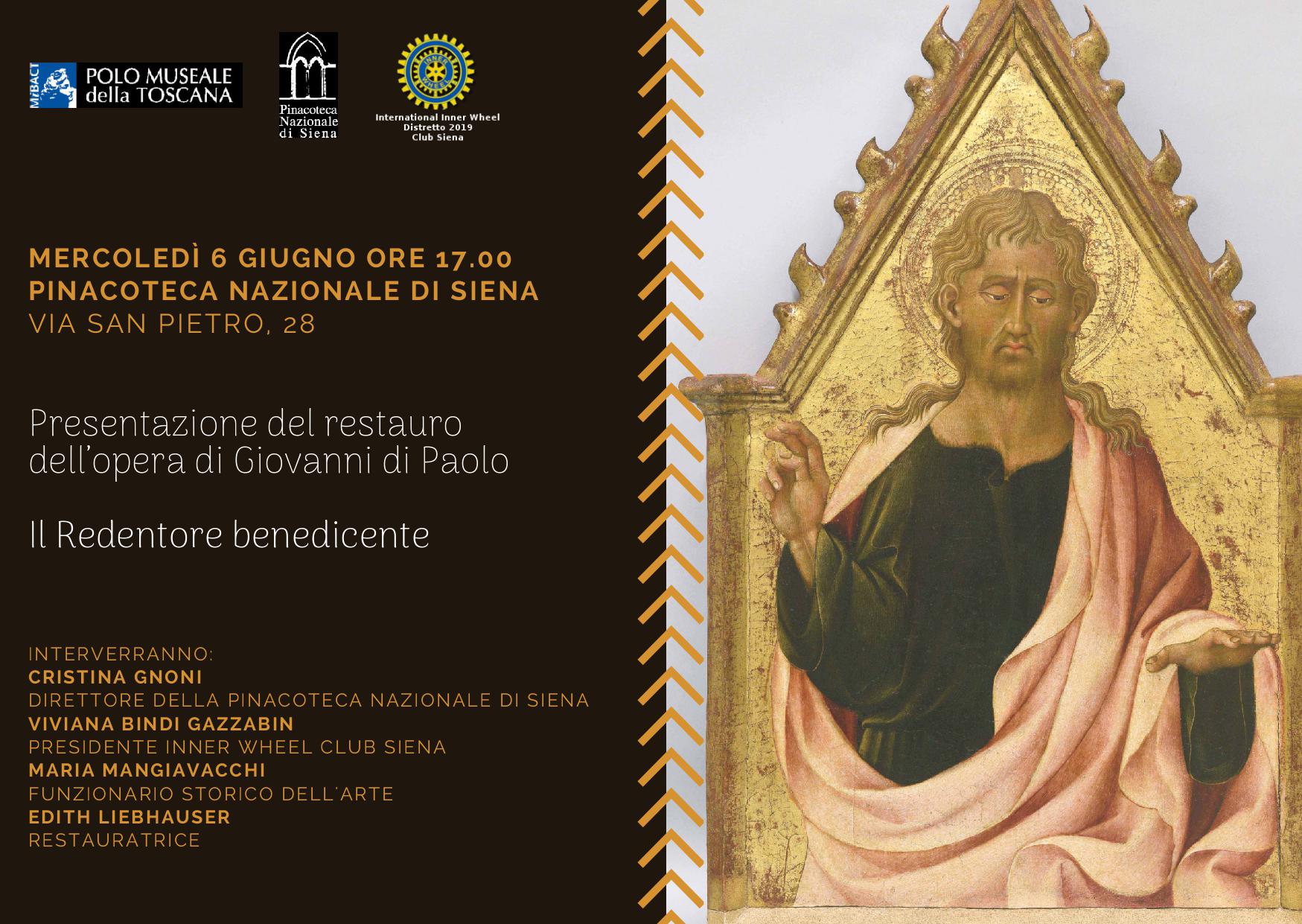 Siena – Pinacoteca nazionale. Presentazione del restauro dell%u2019opera di Giovanni di Paolo “Il Redentore benedicente”.