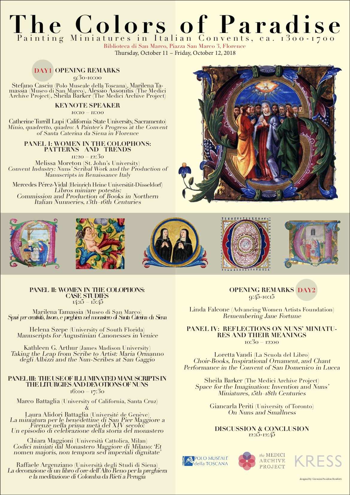 Firenze – Museo di San Marco. Convegno internazionale “The Colors of Paradise. Painting Miniatures in Italian Convents, ca. 1300-1700”
