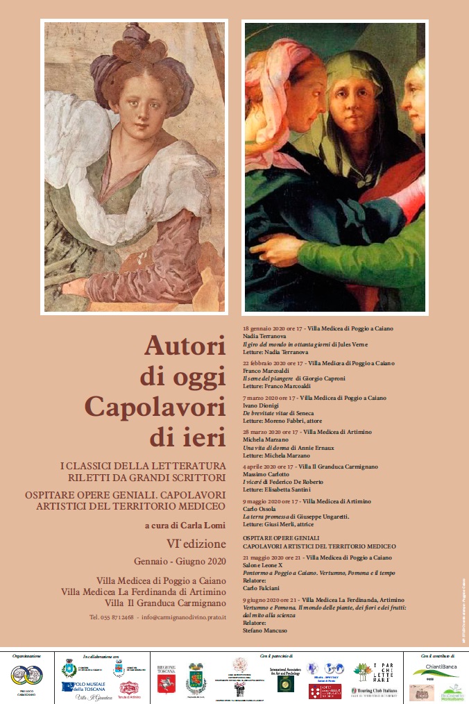 Poggio a Caiano (PO) – Villa medicea di Poggio a Caiano. “Autori di oggi, capolavori di ieri” I classici della letteratura riletti da grandi scrittori. VI edizione gennaio – giugno 2020