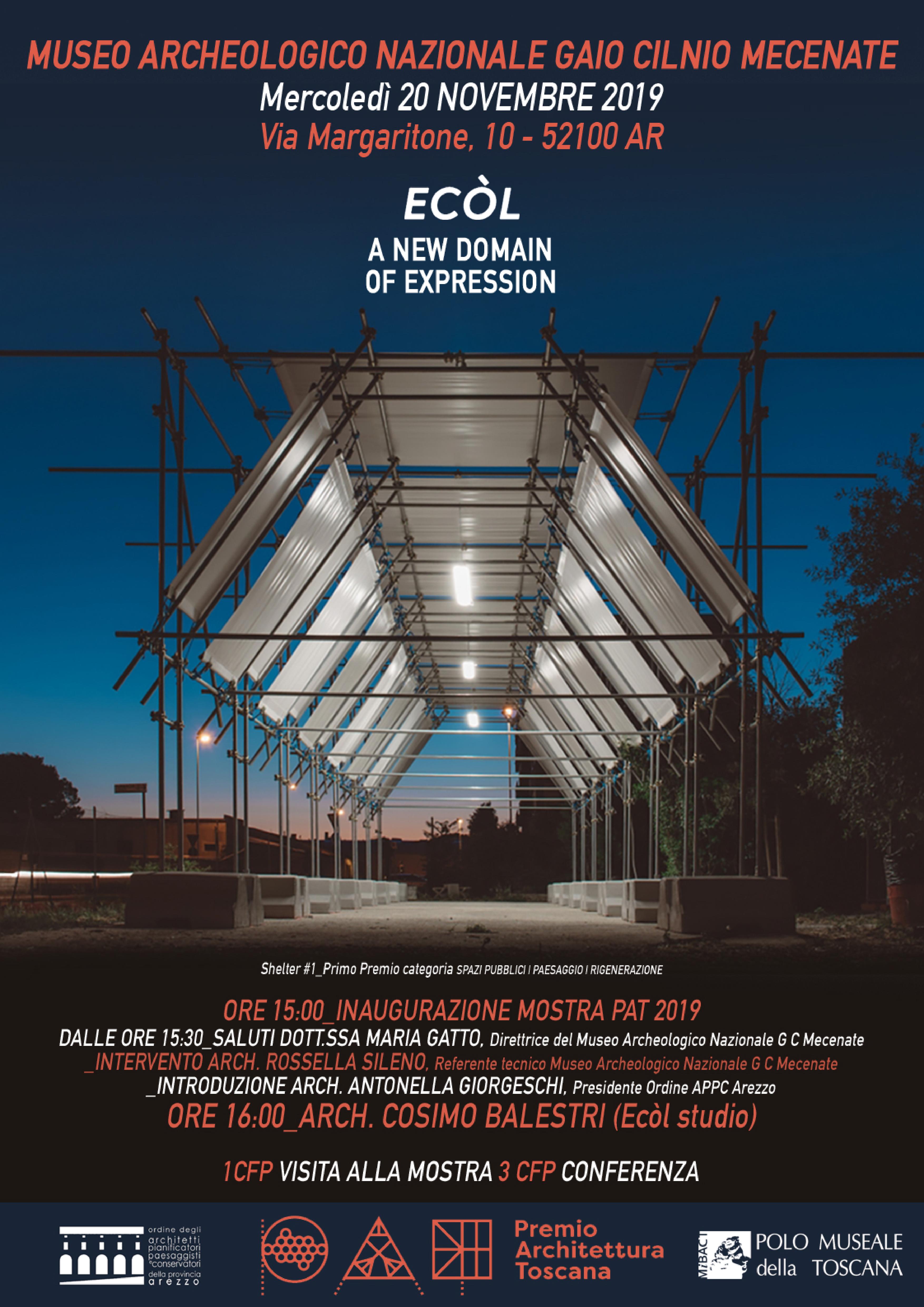 Arezzo – Museo Archeologico Nazionale Gaio Cilnio Mecenate. Mostra dei progetti della seconda edizione del Premio Architettura Toscana 2019