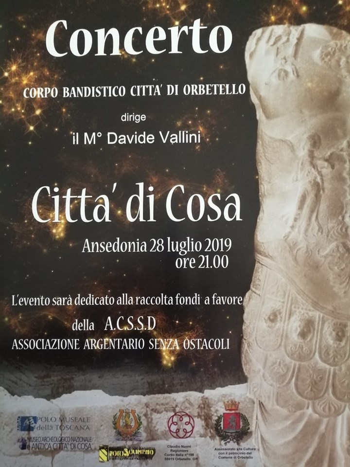 Orbetello (GR) – Museo Archeologico Nazionale e Antica Città di Cosa. Apertura serale straordinaria e concerto del Corpo Bandistico Città di Orbetello