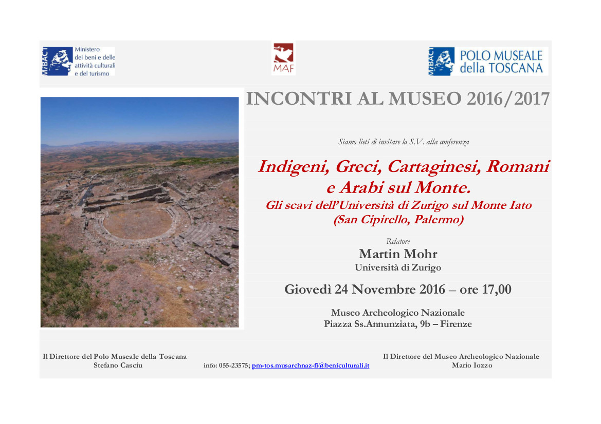 Firenze – MAF Museo Archeologico Nazionale. Indigeni, Greci, Cartaginesi, Romani e Arabi sul Monte.