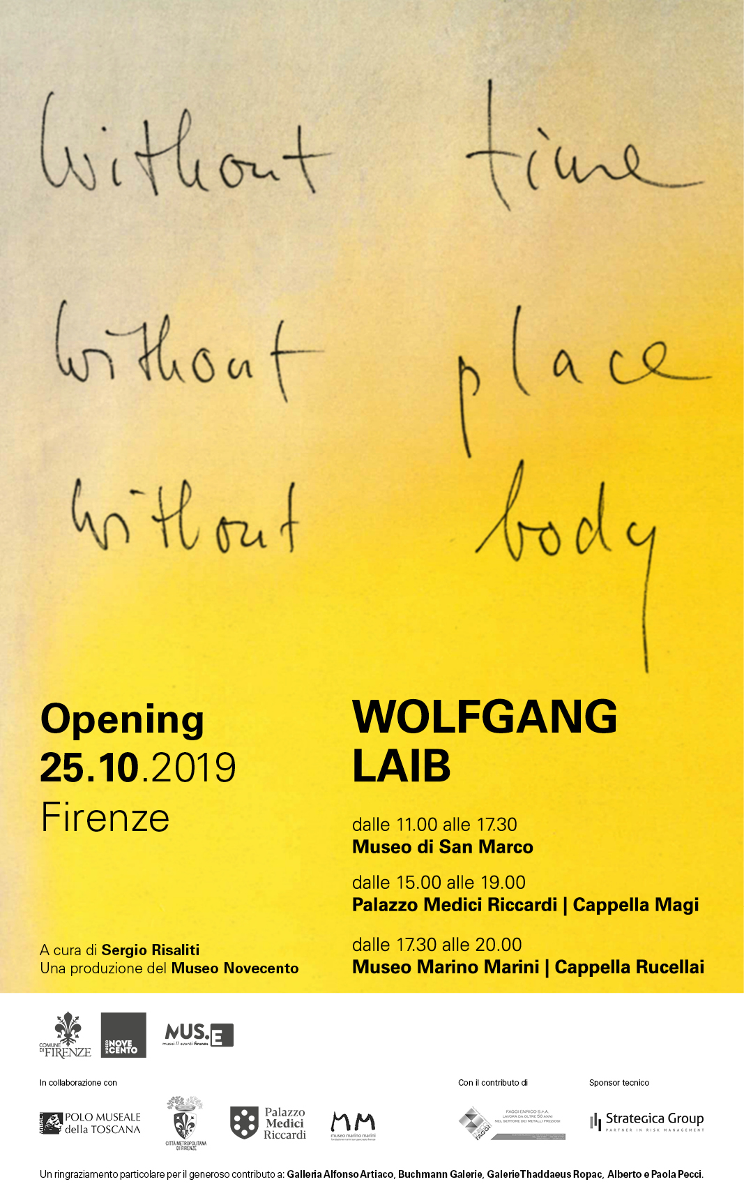 Firenze – Museo di San Marco – Inaugurazione mostra Wolfgang Laib “Without Time, Without Place, Without Body”