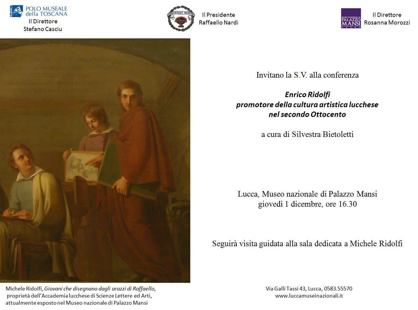 Lucca – Museo nazionale di Palazzo Mansi. Enrico Ridolfi: promotore della cultura artistica lucchese nel secondo Ottocento