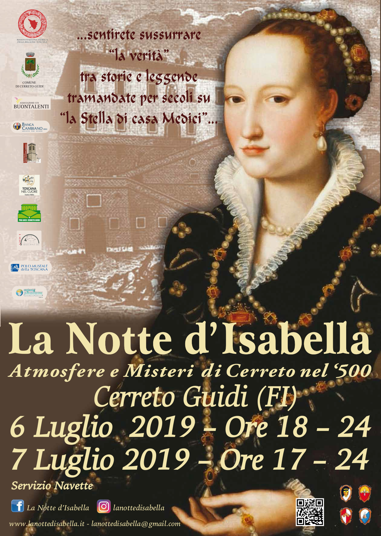 Cerreto Guidi (FI) – Villa medicea di Cerreto Guidi. Aperture straordinarie serali per La Notte di Isabella 2019