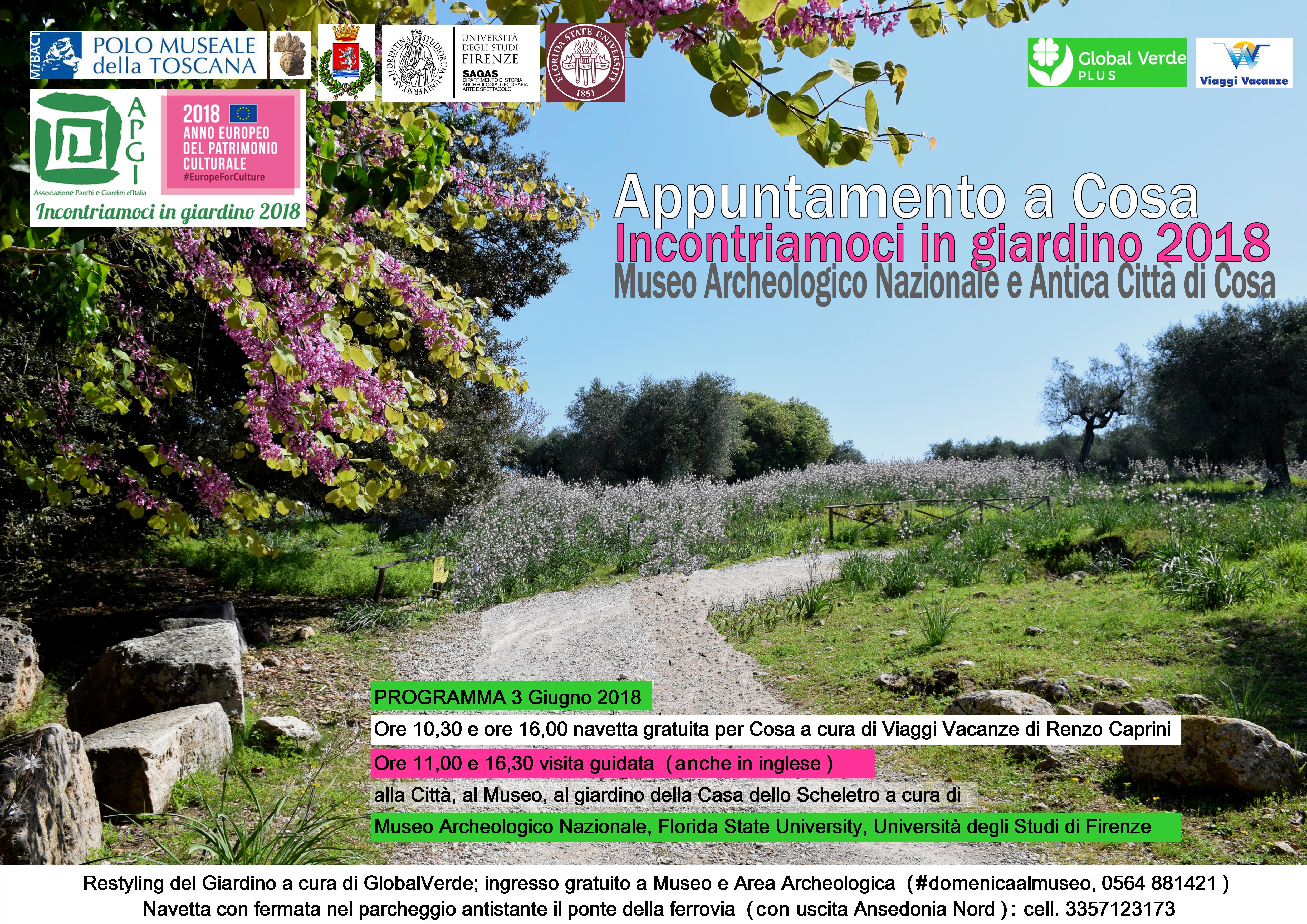 Orbetello (GR) – Museo Archeologico Nazionale e Antica Città di Cosa. “Incontriamoci in Giardino. Appuntamento a Cosa”