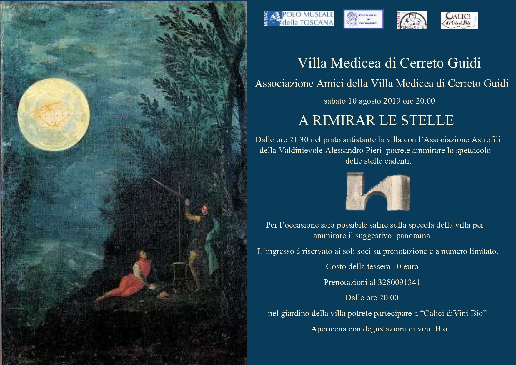 Cerreto Guidi (FI) – Villa medicea di Cerreto Guidi. Apertura straordinaria serale “A rimirar le stelle”