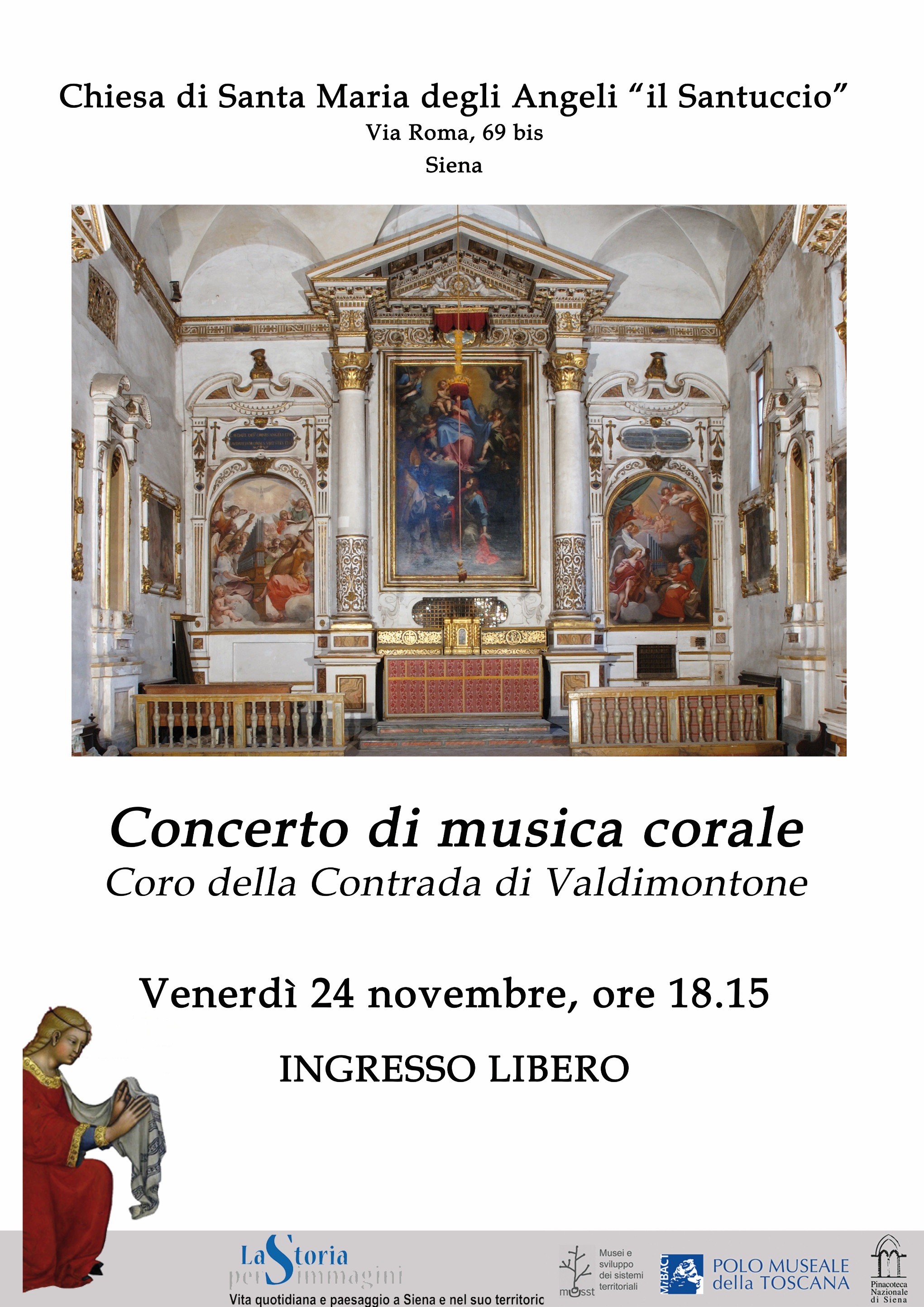 Siena – Chiesa di Santa Maria degli Angeli “il Santuccio”. Concerto del  Coro della Contrada di Valdimontone
