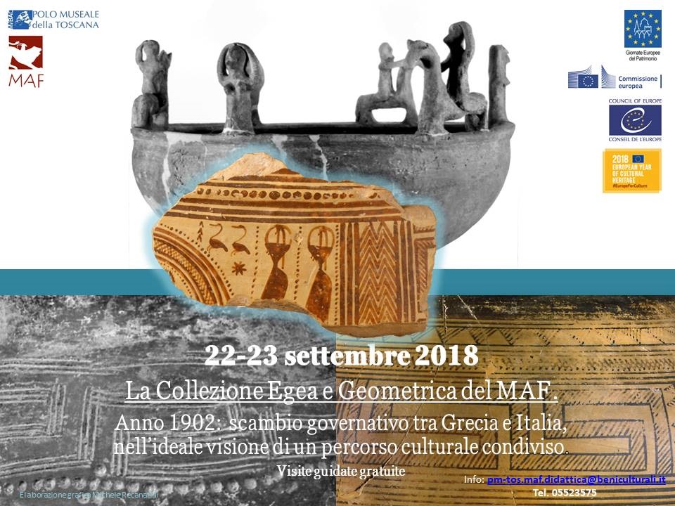 Firenze – MAF Museo Archeologico Nazionale.  La “Collezione Egea e Geometrica” e “Delitto in Egitto. Mistero al museo” Giornate Europee del Patrimonio  #GEP2018 #artedicondividere #EuropeForCulture