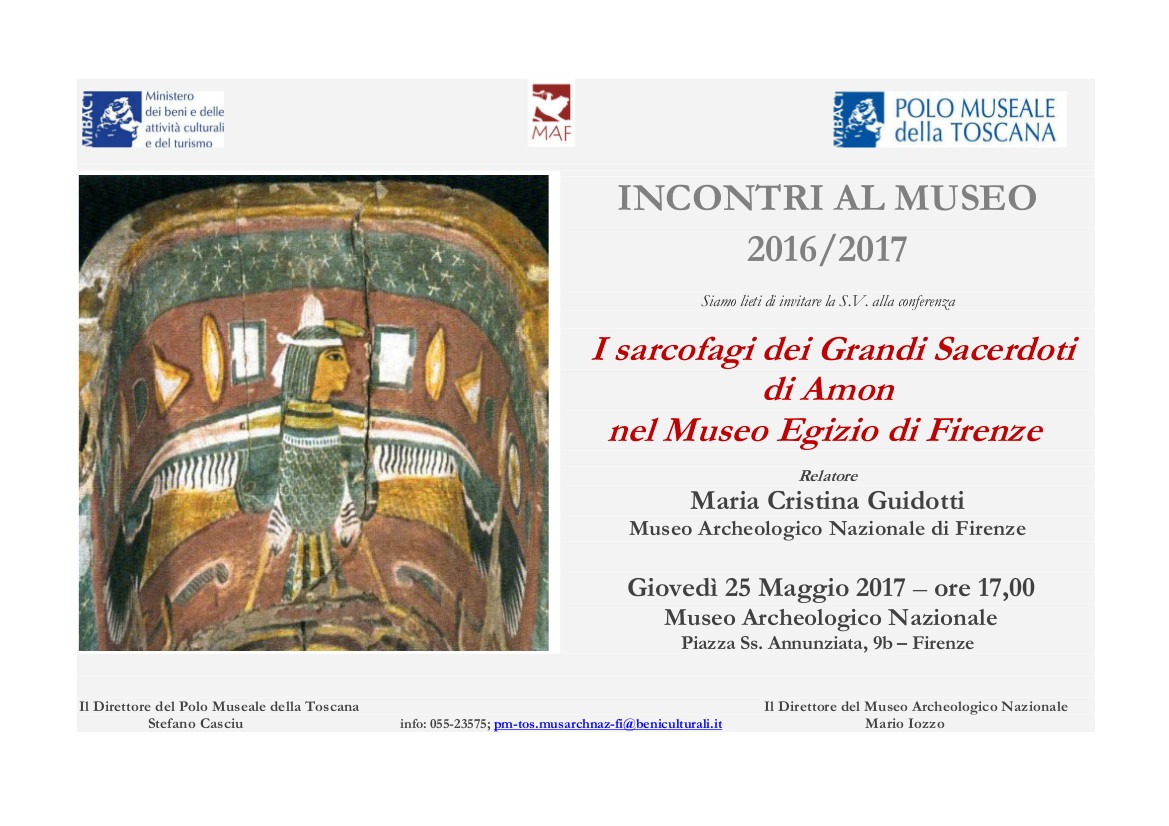 Firenze – MAF Museo Archeologico Nazionale. I sarcofagi dei Grandi Sacerdoti di Amon nel Museo Egizio di Firenze