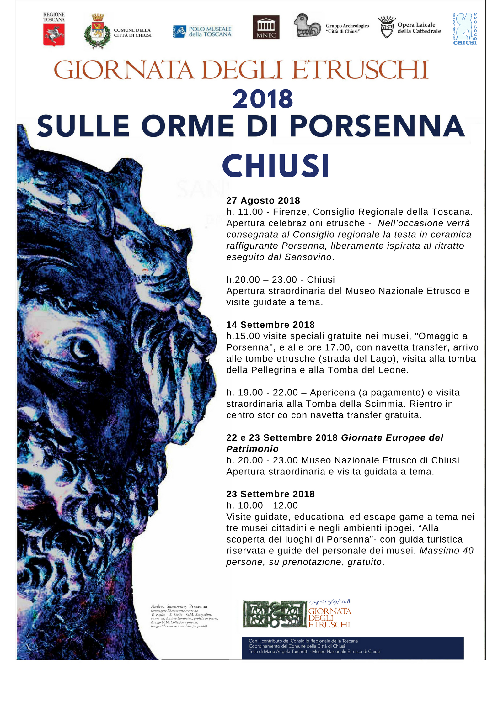 Chiusi (SI) – Museo Nazionale Etrusco. Giornata degli Etruschi 2018. Sulle orme di Porsenna