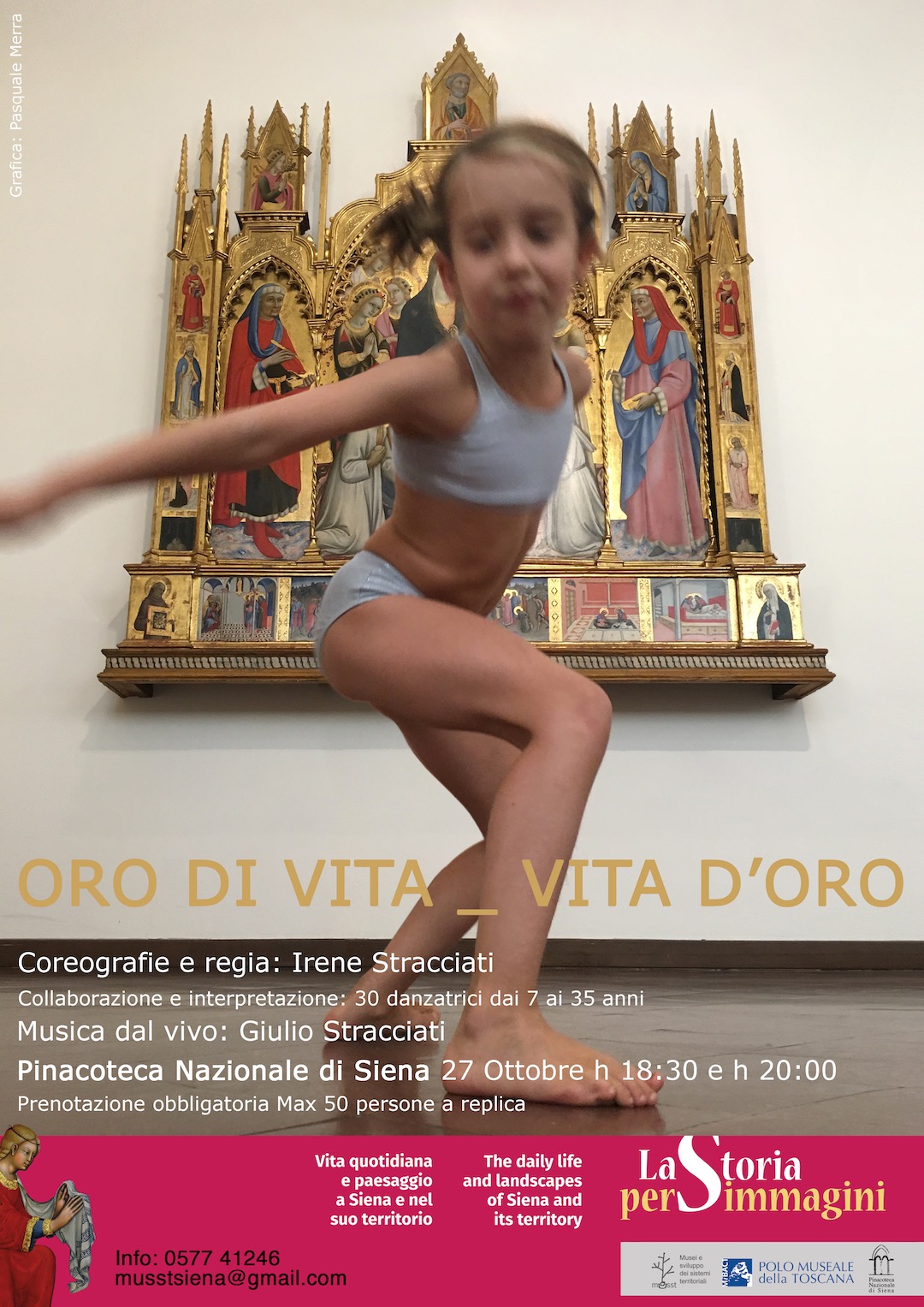 Siena – Pinacoteca nazionale. “Oro di vita_Vita d%u2019oro” uno spettacolo di danza diretto da Irene Stracciati