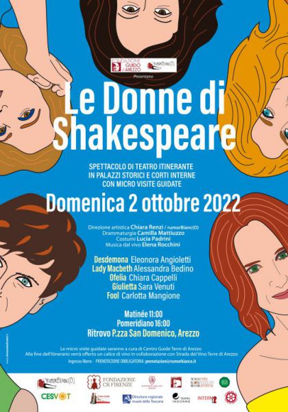 #domenicalmuseo Apertura straordinaria, visite guidate e azione teatrale “Le donne di Shakespeare”