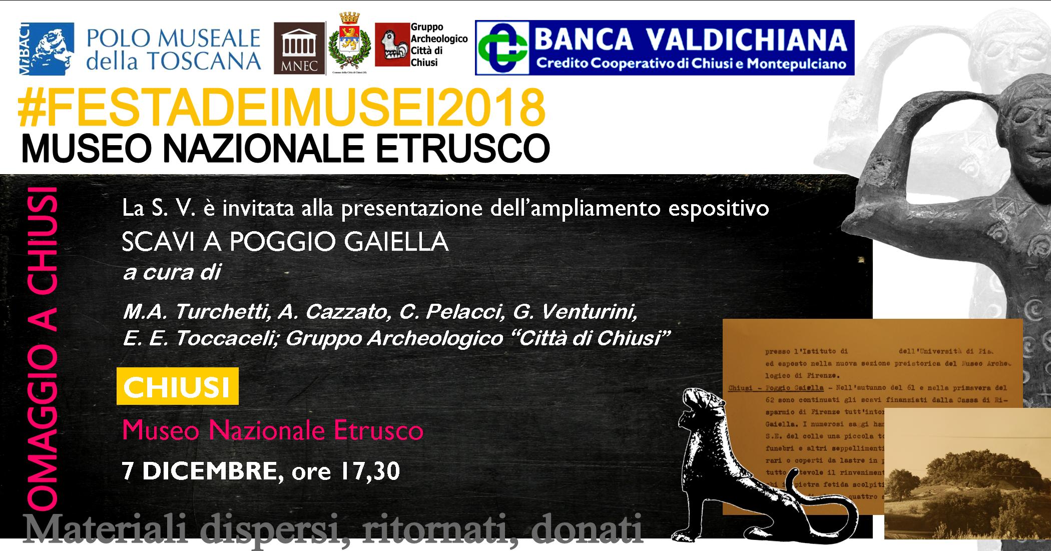 Chiusi (SI) – Museo nazionale Etrusco.  “L%u2019Eredità culturale sostenibile. Storia e archeologia a Chiusi tra passato, presente e futuro – Scavi a Poggio Gaiella”
